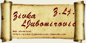Živka LJubomirović vizit kartica